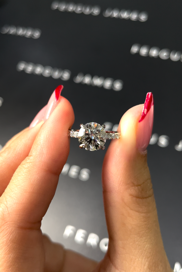 1.5 Carat Lab-Grown Diamond Band Engagement Ring - Round Diamond