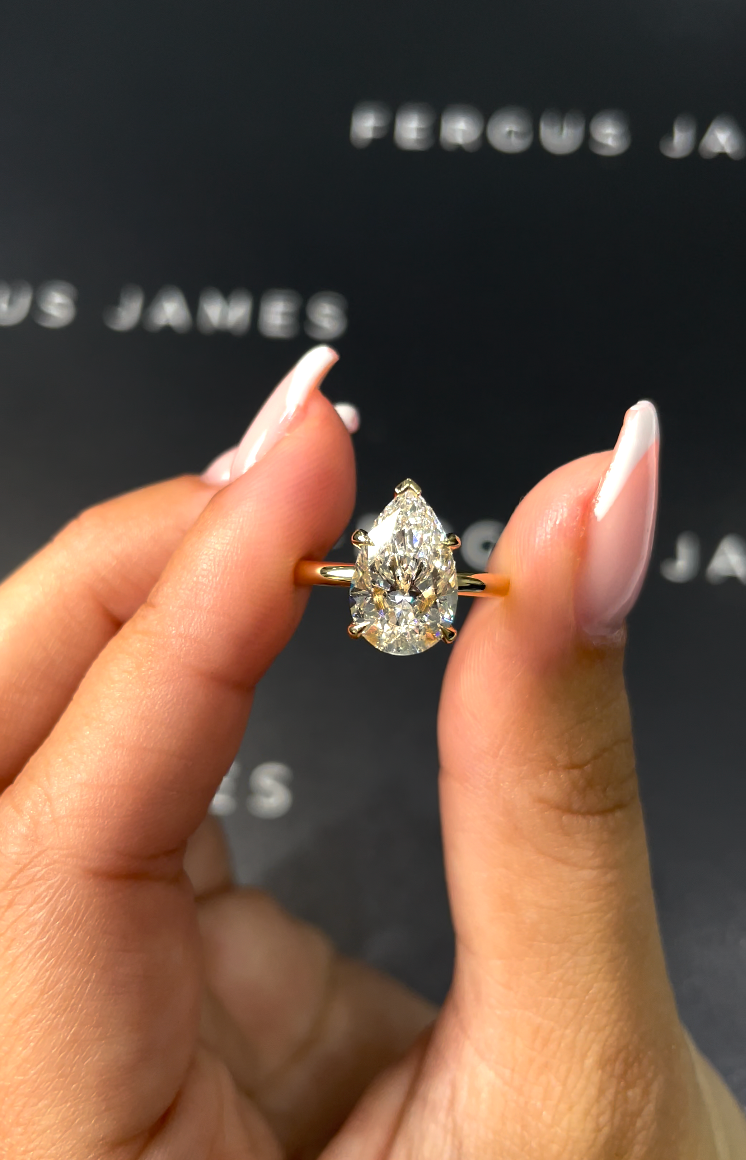 2.5 Carat Lab-Grown Solitaire Engagement Ring - Pear Diamond
