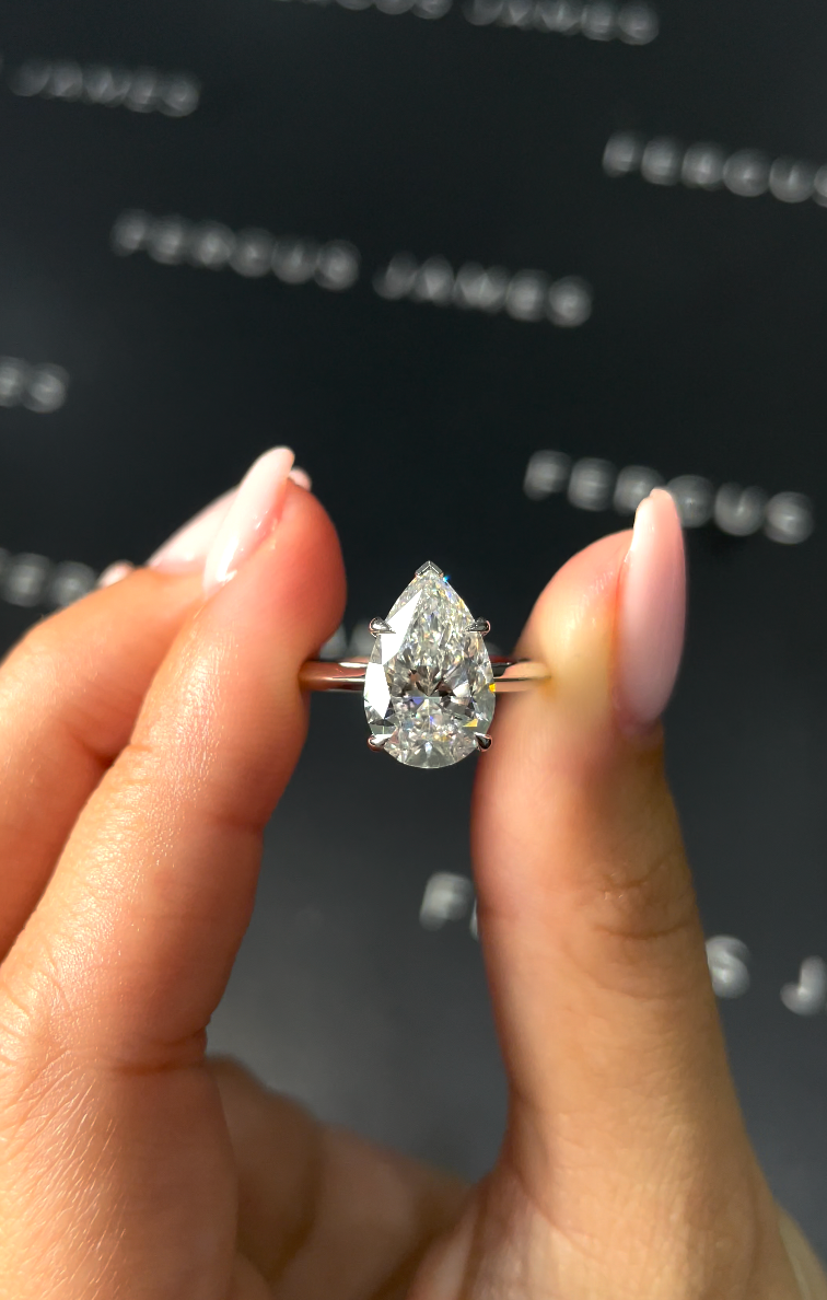Carat Lab-Grown Solitaire Engagement Ring Pear Diamond