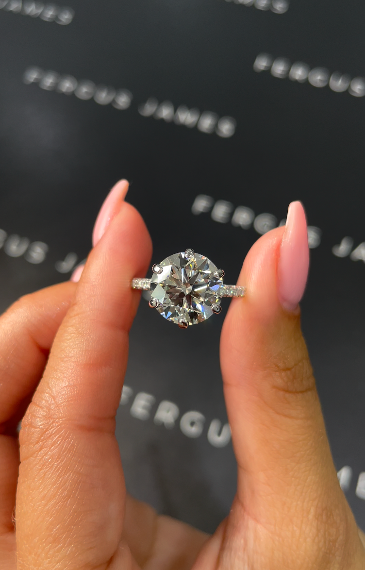 5 Carat Lab-Grown Diamond Band Engagement Ring - Round Diamond