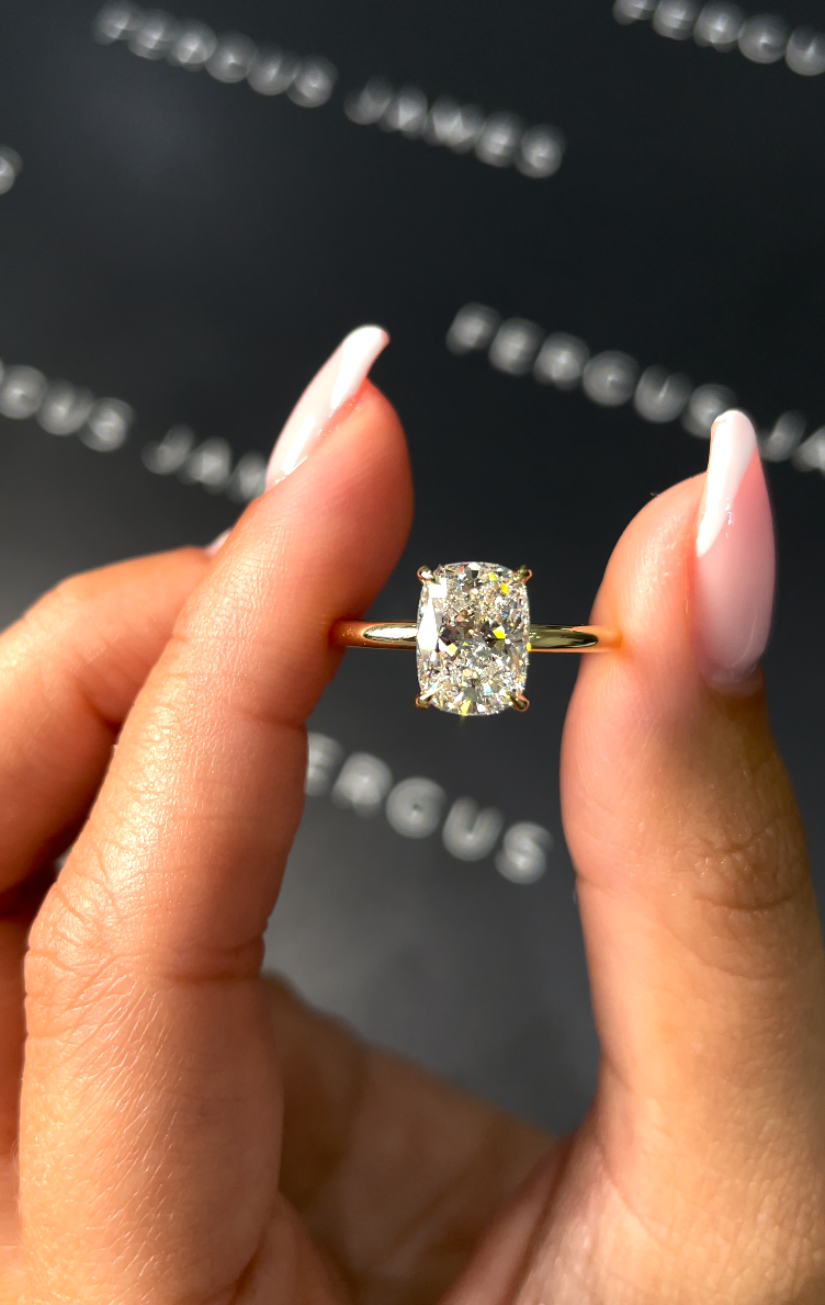 2 Carat Lab-Grown Solitaire Engagement Ring - Cushion Diamond