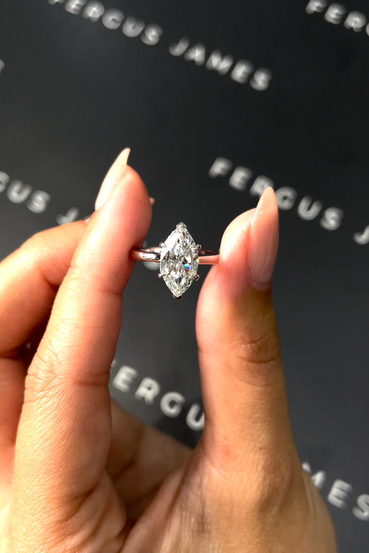 1.5 Carat Natural Solitaire Engagement Ring - Marquise Diamond