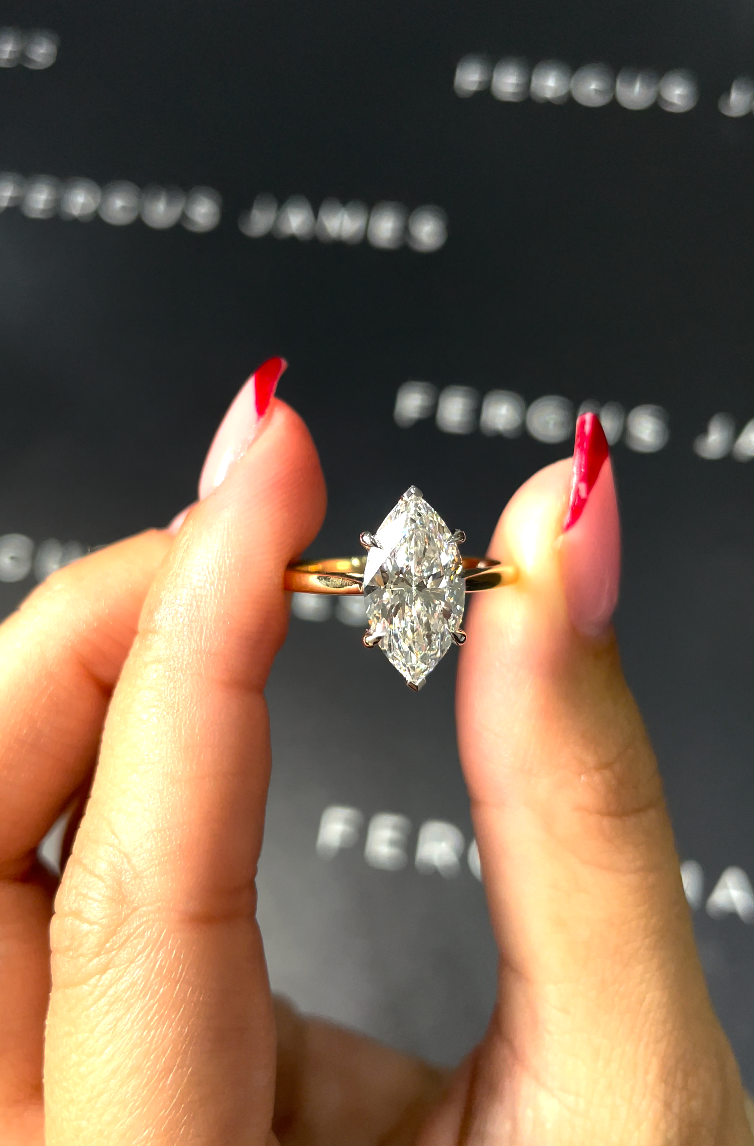 2.5 Carat Natural Solitaire Engagement Ring - Marquise Diamond