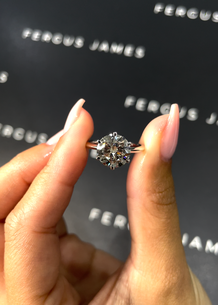 2.5 Carat Natural Solitaire Engagement Ring - Round Diamond