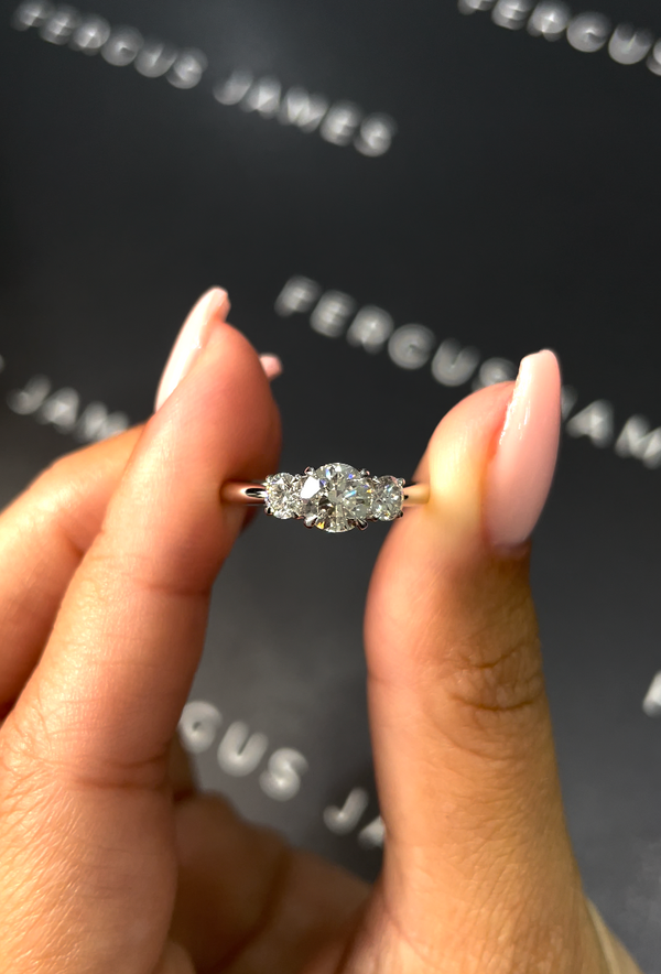 0.5 Carat Lab-Grown Trilogy Engagement Ring - Round Diamond