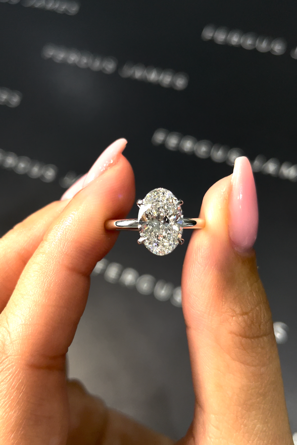 2 Carat Lab-Grown Solitaire Engagement Ring - Oval Diamond