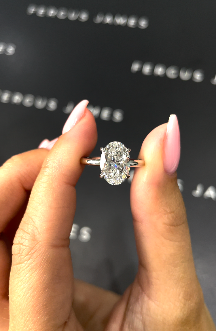 Carat Lab-Grown Solitaire Engagement Ring Oval Diamond