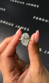 6 Carat Natural Solitaire Engagement Ring - Oval Diamond in 18k White Gold Setting