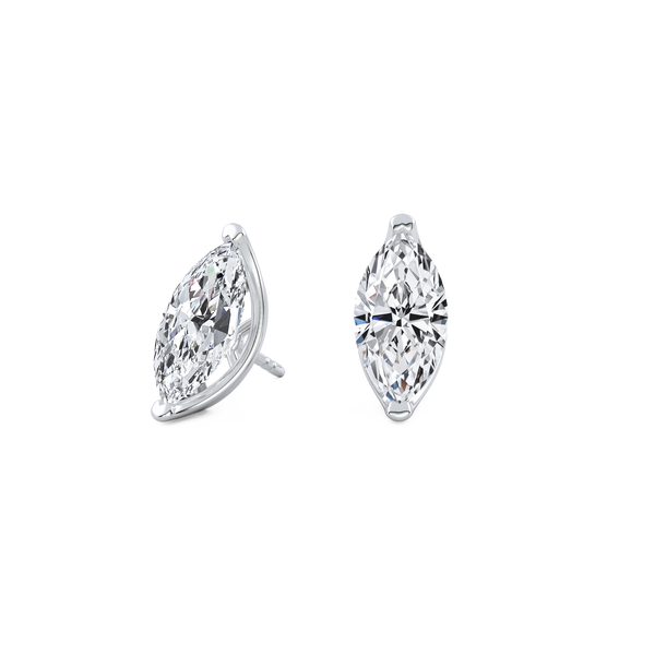 3ct Each (6ct Total) Marquise Lab-Grown Diamond Stud Earrings White Gold