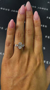 2.5 Carat Natural Trilogy Engagement Ring - Oval Diamond