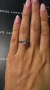 1 Carat Lab-Grown Solitaire Engagement Ring - Oval Diamond in 18k White Gold Setting
