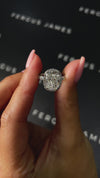 3 Carat Natural Halo Engagement Ring - Cushion Diamond