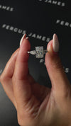 2.5 Carat Lab-Grown Trilogy Engagement Ring - Radiant Diamond in 18k White Gold Setting