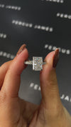 2.5 Carat Natural Diamond Band Engagement Ring - Radiant Diamond in 18k White Gold Setting
