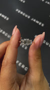 1 Carat Lab-Grown Trilogy Engagement Ring - Emerald Diamond in 18k White Gold Setting