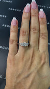 0.5 Carat Natural Trilogy Engagement Ring - Radiant Diamond