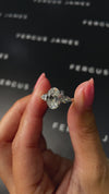 2 Carat Natural Trilogy Engagement Ring - Oval Diamond