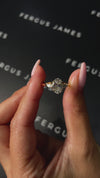 1 Carat Natural Trilogy Engagement Ring - Oval Diamond