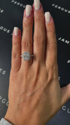 1.5 Carat Lab-Grown Halo Engagement Ring - Radiant Diamond in 18k White Gold Setting
