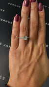 1.5 Carat Natural Diamond Band Engagement Ring - Princess Diamond