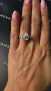 2.5 Carat Lab-Grown Trilogy Engagement Ring - Pear Diamond