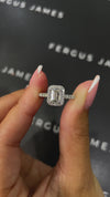 1 Carat Lab-Grown Halo Engagement Ring - Emerald Diamond in 18k White Gold Setting