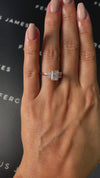 1.5 Carat Natural Trilogy Engagement Ring - Radiant Diamond