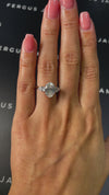 2 Carat Natural Trilogy Engagement Ring - Oval Diamond