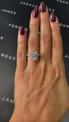 3.5 Carat Natural Diamond Band Engagement Ring- Radiant Diamond in 18k White Gold Setting