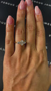 1 Carat Natural Trilogy Engagement Ring - Oval Diamond