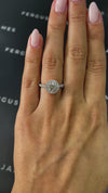 1 Carat Lab-Grown Halo Engagement Ring - Round Diamond in 18k White Gold Setting