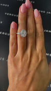 3 Carat Natural Halo Engagement Ring - Cushion Diamond