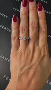 0.5 Carat Natural Diamond Band Engagement Ring - Radiant Diamond