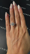 2.5 Carat Lab-Grown Trilogy Engagement Ring - Radiant Diamond in 18k White Gold Setting