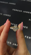 2 Carat Lab-Grown Trilogy Engagement Ring - Oval Diamond Band in 18k Yellow Gold Setting