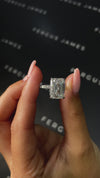 6 Carat Lab-Grown Diamond Band Engagement Ring - Emerald Diamond