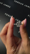 3 Carat Lab-Grown Trilogy Engagement Ring - Emerald Diamond