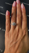 1.5 Carat Natural Halo Engagement Ring - Round Diamond in 18k White Gold Setting