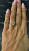 1.5 Carat Natural Trilogy Engagement Ring - Oval Diamond