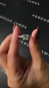 1.5 Carat Natural Diamond Band Engagement Ring - Princess Diamond