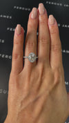 2 Carat Natural Halo Engagement Ring - Oval Diamond in 18k White Gold Setting
