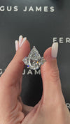 9 Carat Natural Trilogy Engagement Ring - Pear Diamond in 18k White Gold Setting