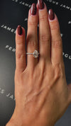 1.5 Carat Natural Diamond Band Engagement Ring - Pear Diamond