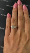 1.5 Carat Lab-Grown Trilogy Engagement Ring - Emerald Diamond