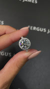 3 Carat Natural Halo Engagement Ring - Round Diamond in 18k White Gold Setting