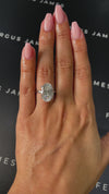6 Carat Natural Solitaire Engagement Ring - Oval Diamond in 18k White Gold Setting