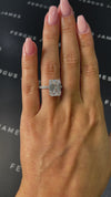 6 Carat Lab-Grown Diamond Band Engagement Ring - Emerald Diamond