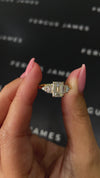 1.5 Carat Lab-Grown Trilogy Engagement Ring - Emerald Diamond