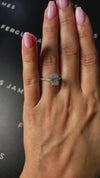 1.5 Carat Lab-Grown Halo Engagement Ring - Emerald Diamond