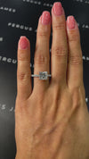 2.5 Carat Lab-Grown Diamond Engagement Ring - Princess Diamond Band in 18k White Gold Setting